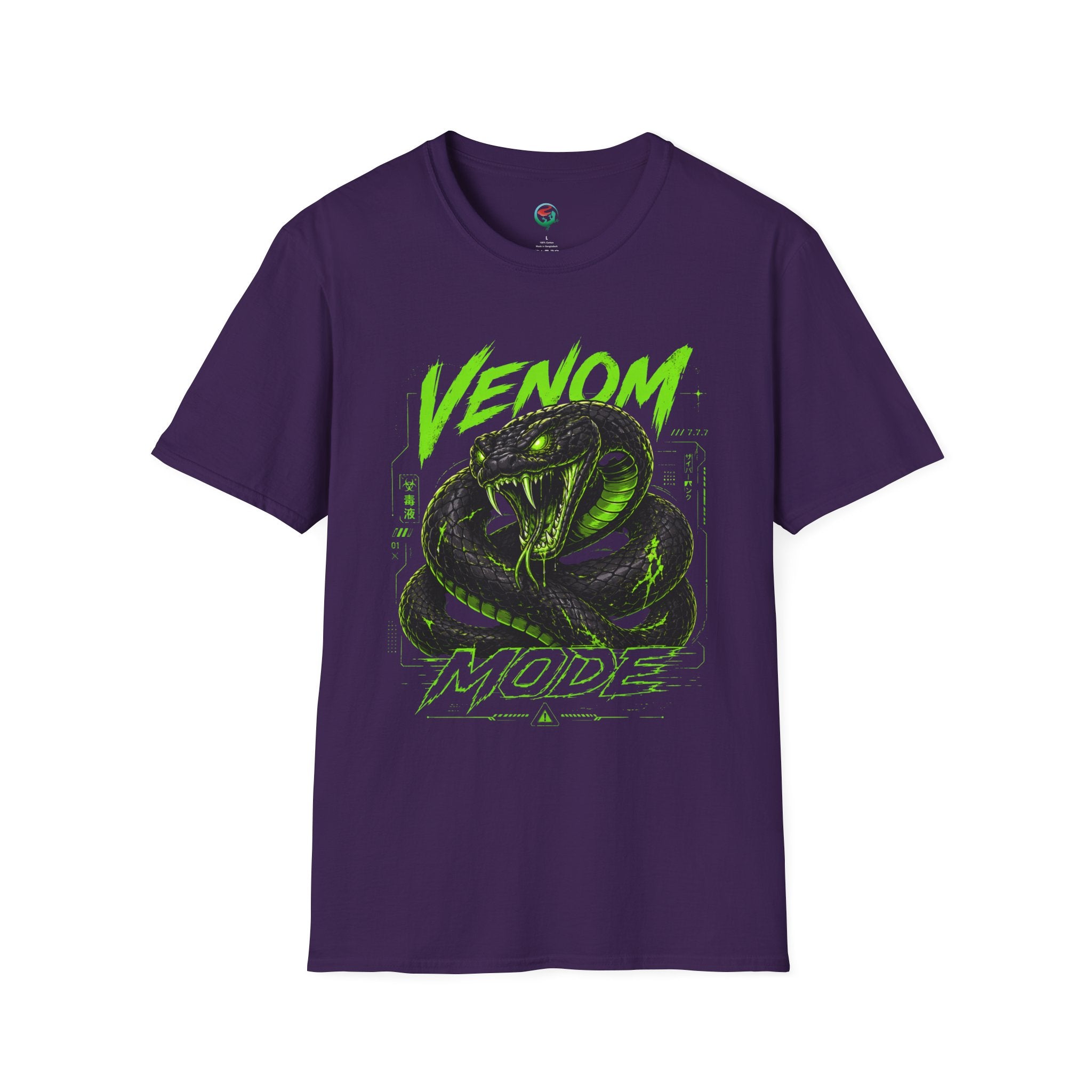 Venom Mode Graphic T-Shirt — Neon Green Snake Illustration