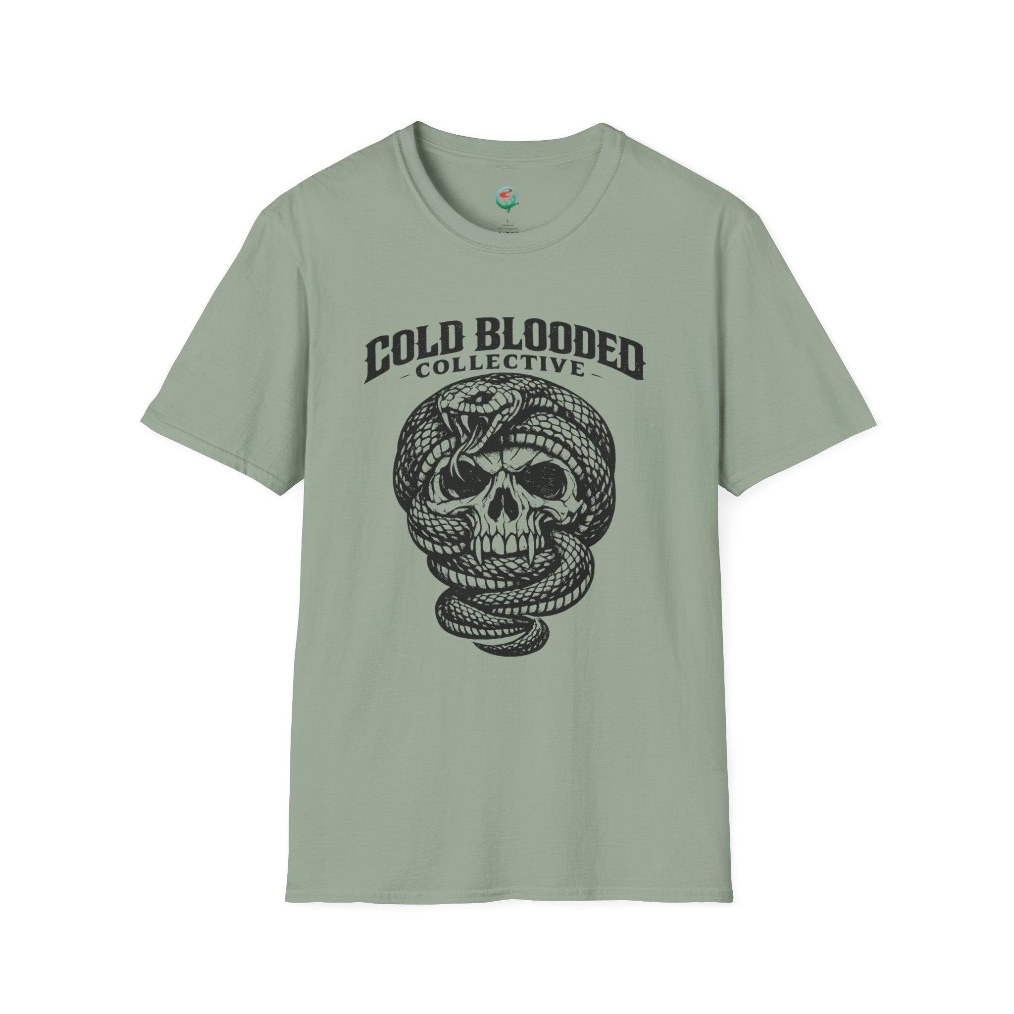 Cold Blooded Collective Skull & Snake T-Shirt — Edgy Gothic Graphic Tee