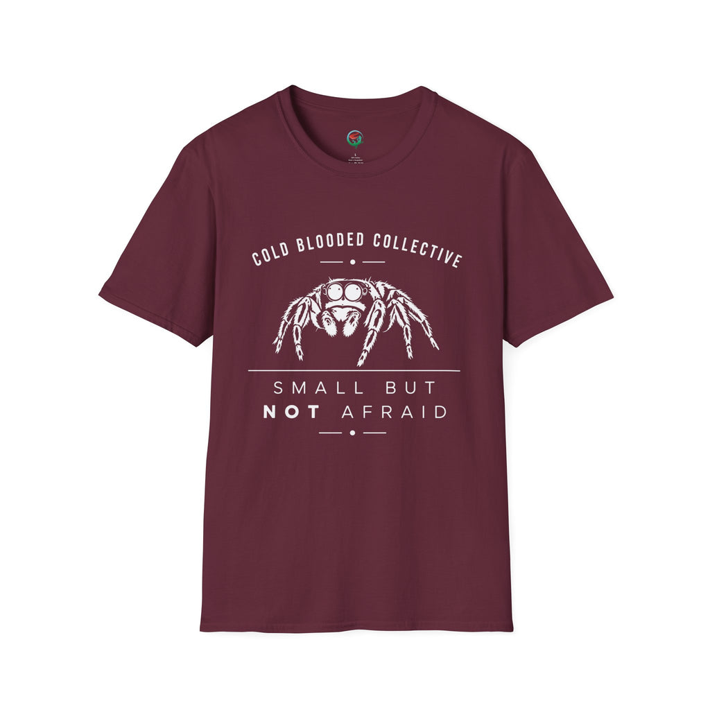 Jumping Spider T‑Shirt — "Cold Blooded Collective: Small But Not Afraid"