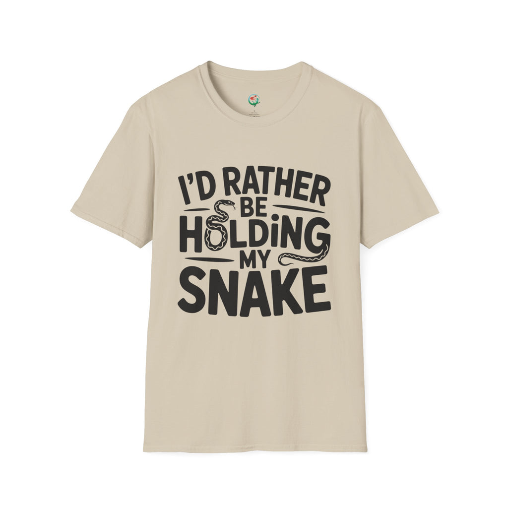 Snake Lover T-Shirt — "I'd Rather Be Holding My Snake" Graphic Tee