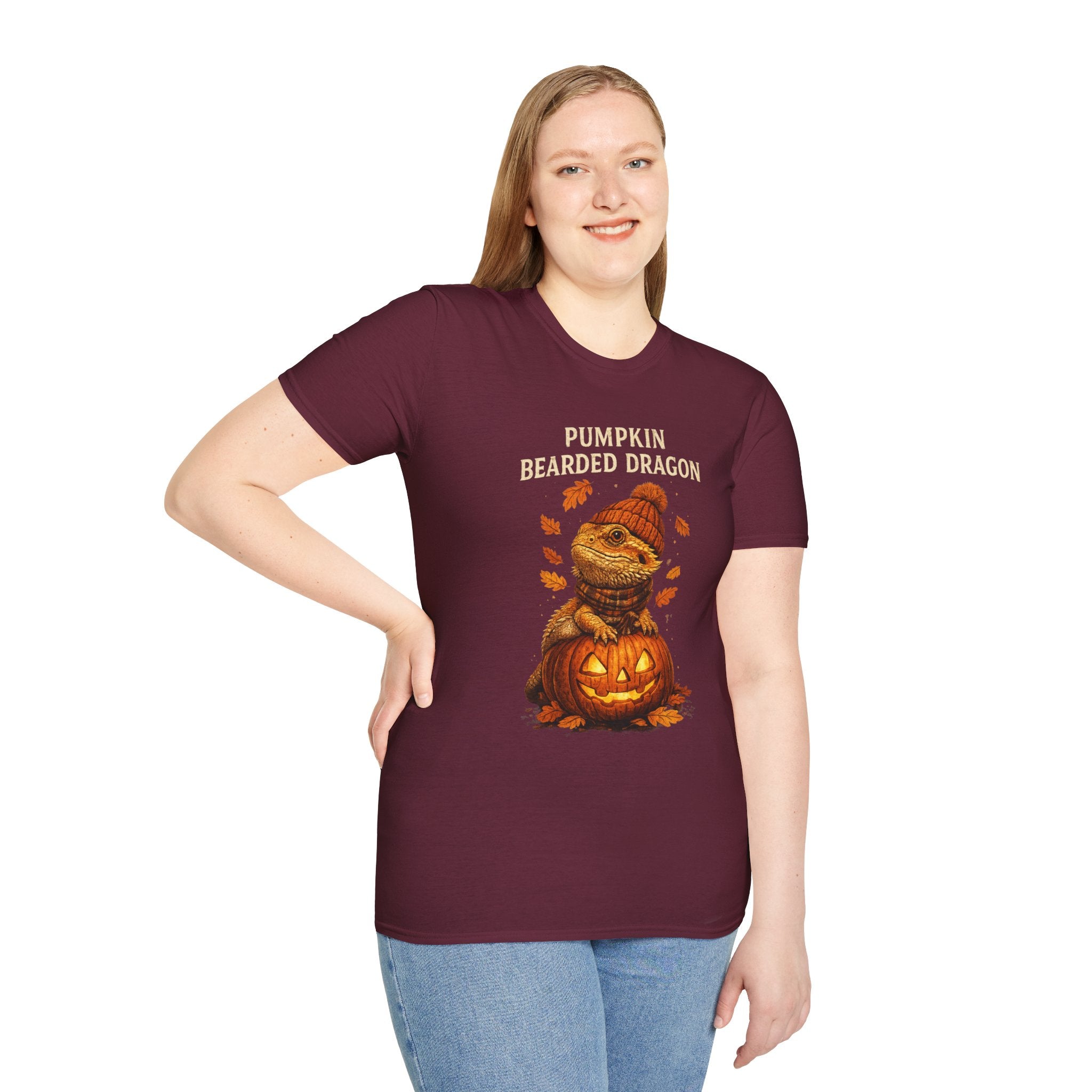 Pumpkin Bearded Dragon T-Shirt — Cute Fall Halloween Reptile Tee