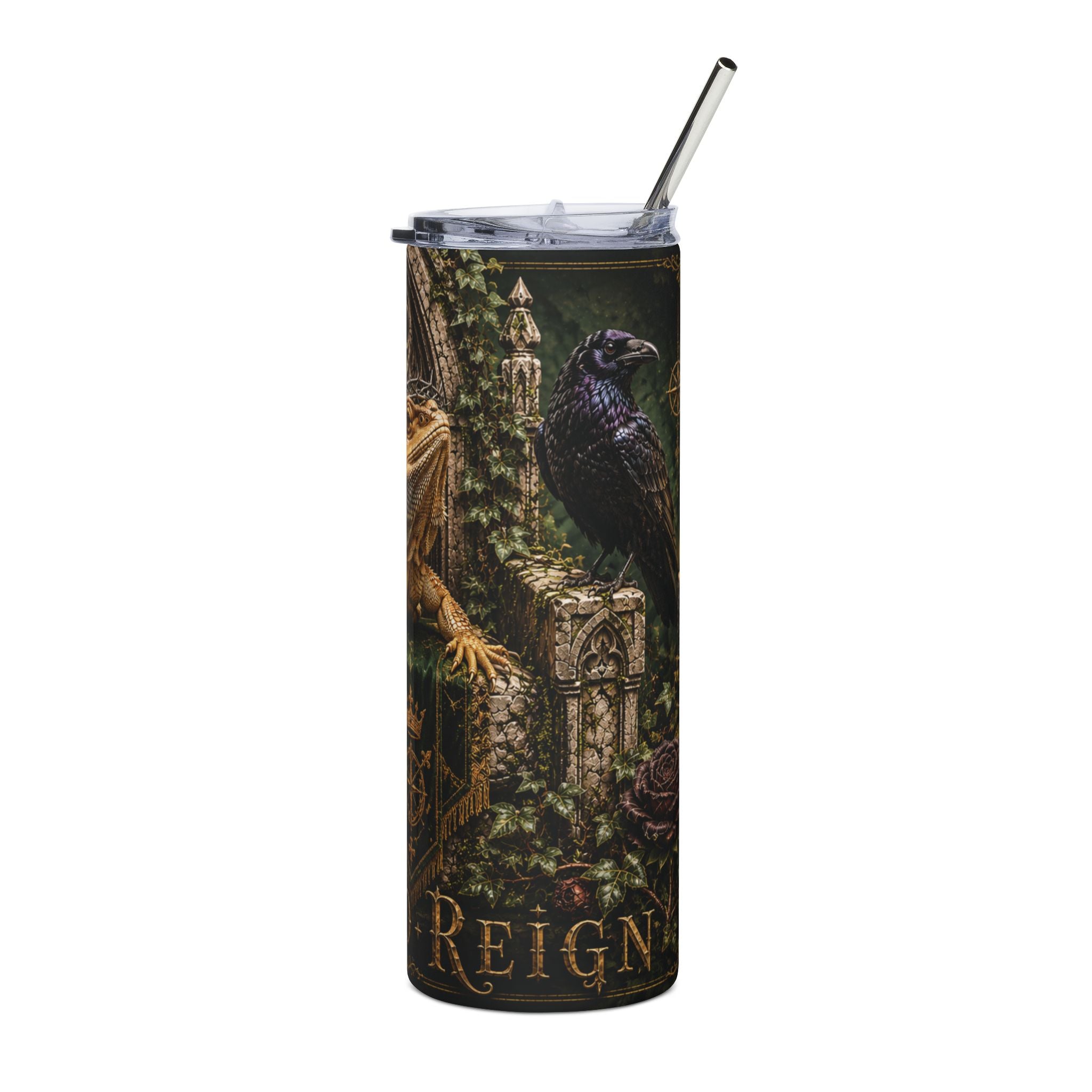 Bearded Dragon Born to Reign Stainless Steel Tumbler, 20oz