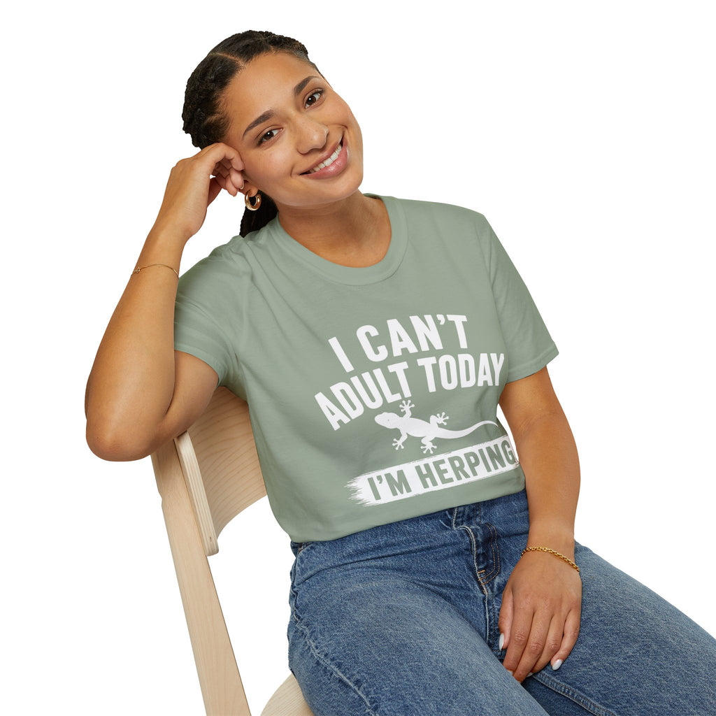 I Can't Adult Today I'm Herping Gecko Shirt | Funny Reptile Tee