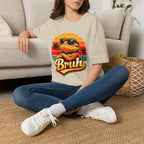 Bearded Dragon 'Bruh' Tee — Retro Sunset Lizard T-Shirt
