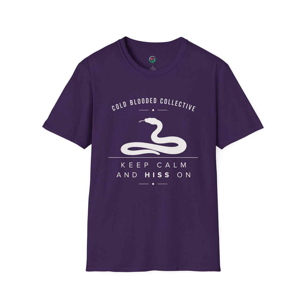 Cold Blooded Collective Snake T-Shirt — "Keep Calm and Hiss On" Graphic Tee