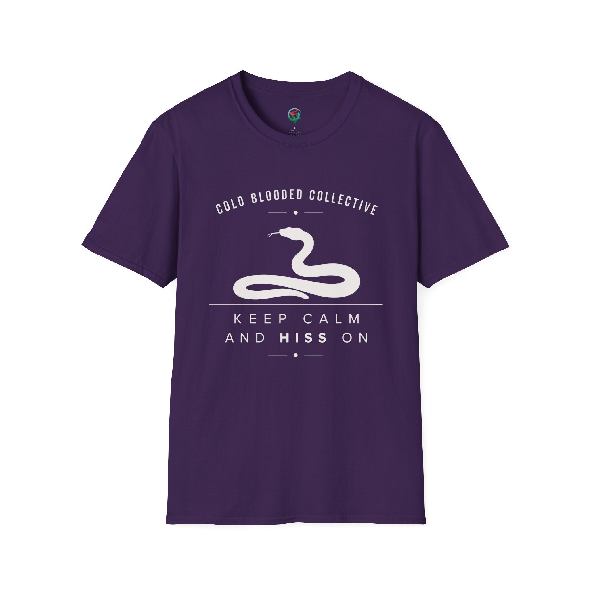 Cold Blooded Collective Snake T-Shirt — "Keep Calm and Hiss On" Graphic Tee