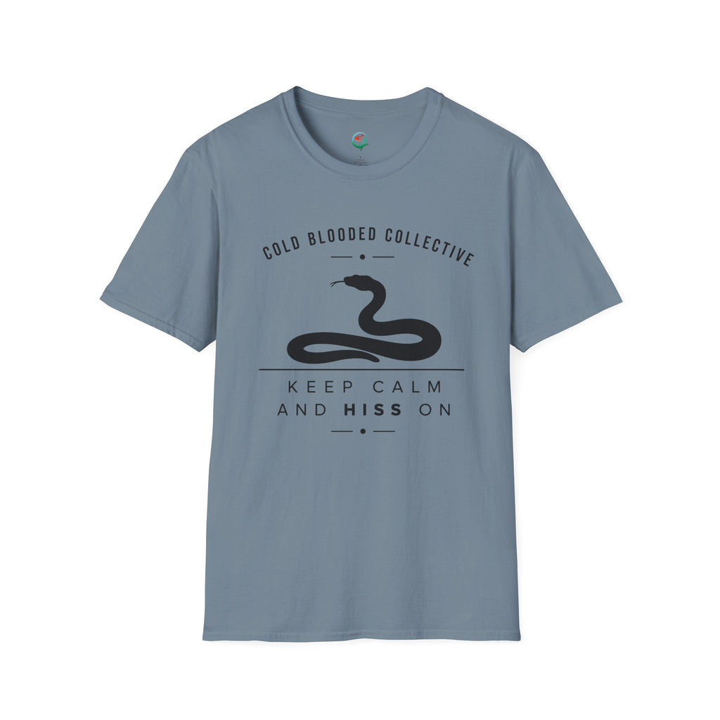 Cold Blooded Collective Snake T-Shirt — "Keep Calm and Hiss On" Graphic Tee
