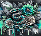 20oz Stainless Tumbler — Teal Snake & Succulent Art Stainless Steel Travel Cup