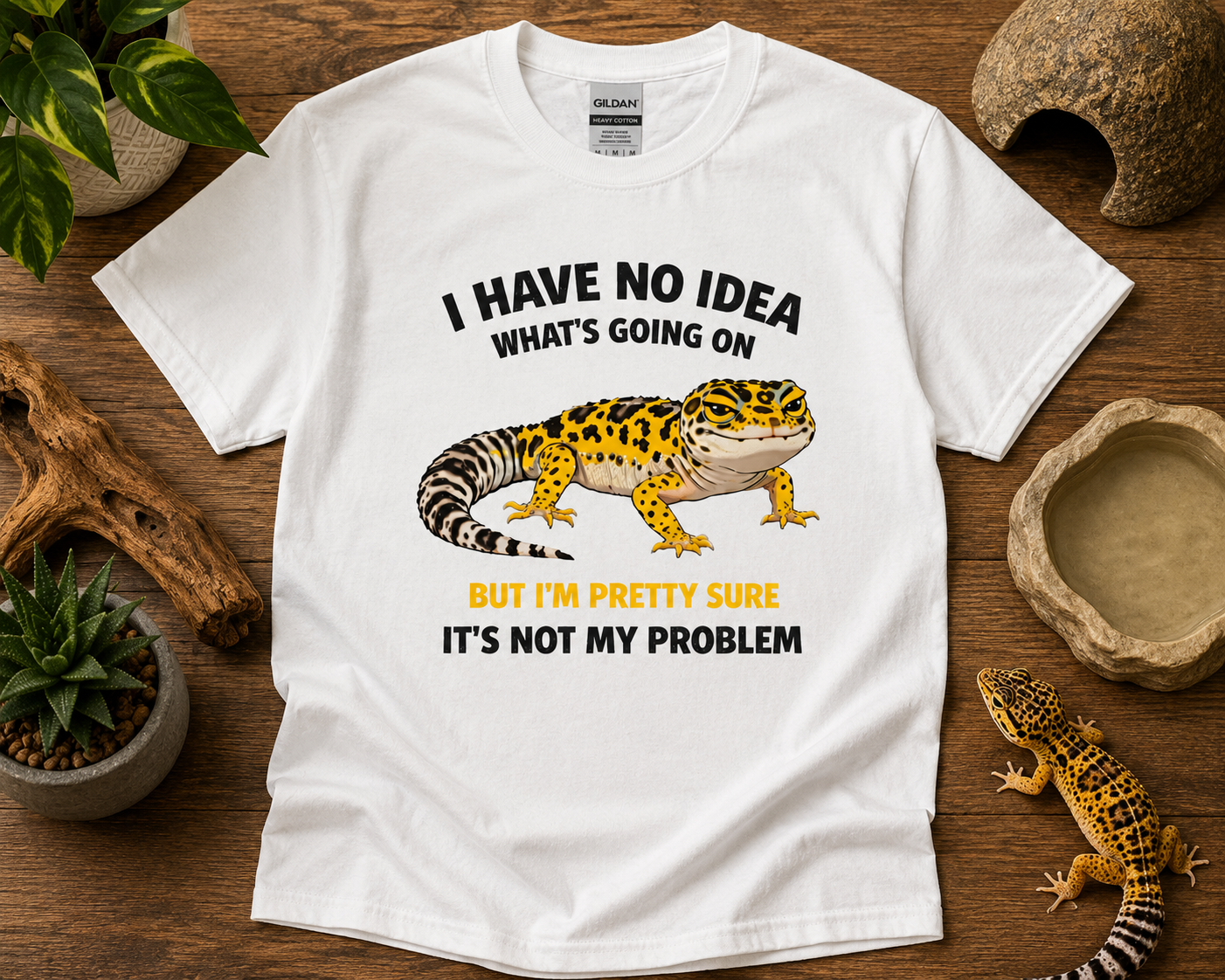 I Have No Idea What’s Going On Leopard Gecko Shirt | Funny Reptile Tee 🦎😂