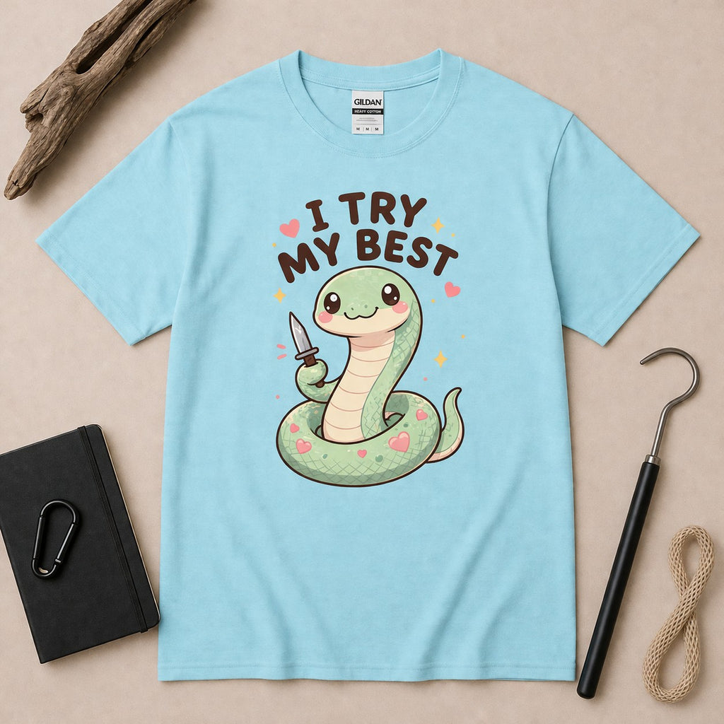 I Try My Best Snake T-Shirt – Cute Chaotic Serpent Tee