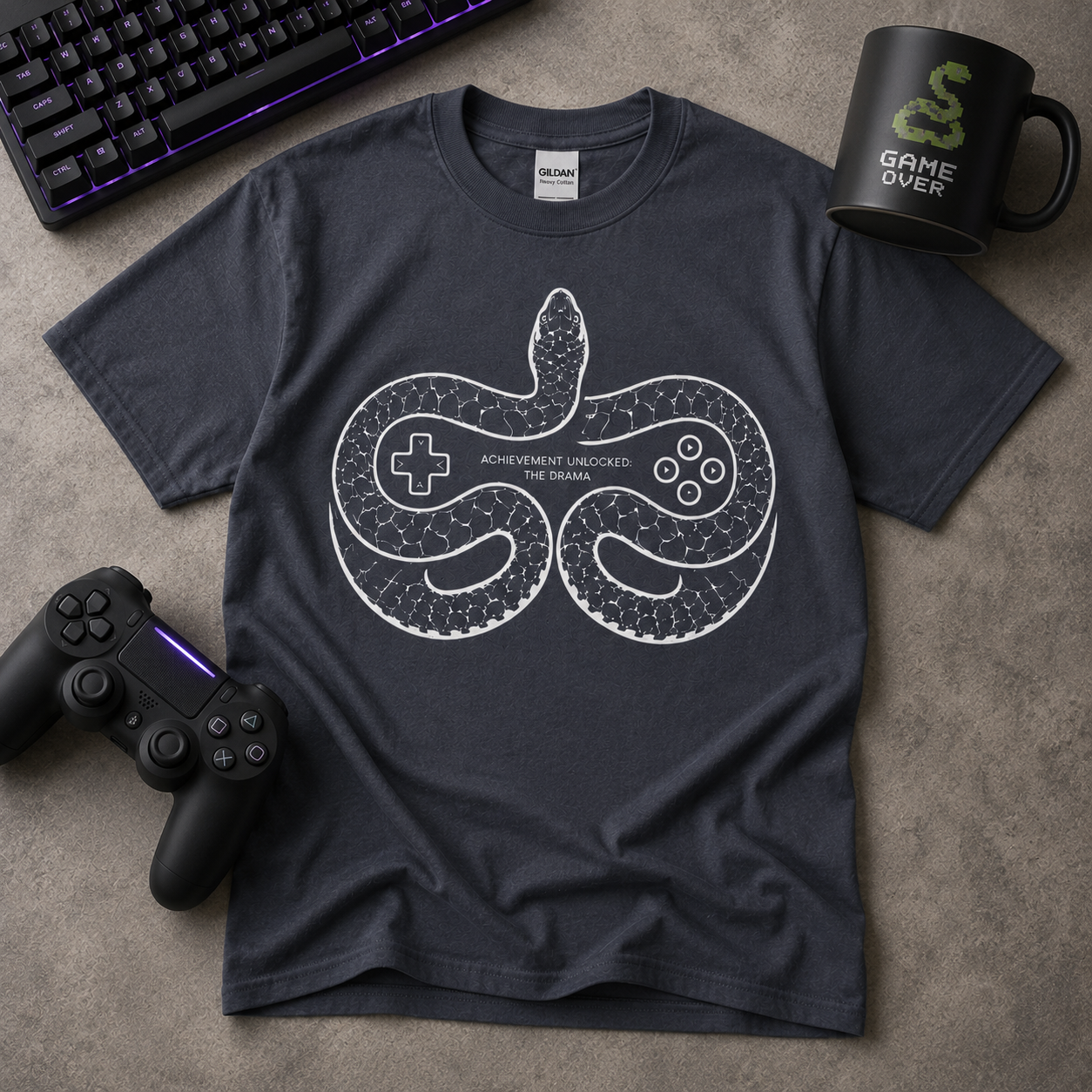 Snake Gaming Shirt | Achievement Unlocked Graphic Tee for Gamers & Reptile Lovers