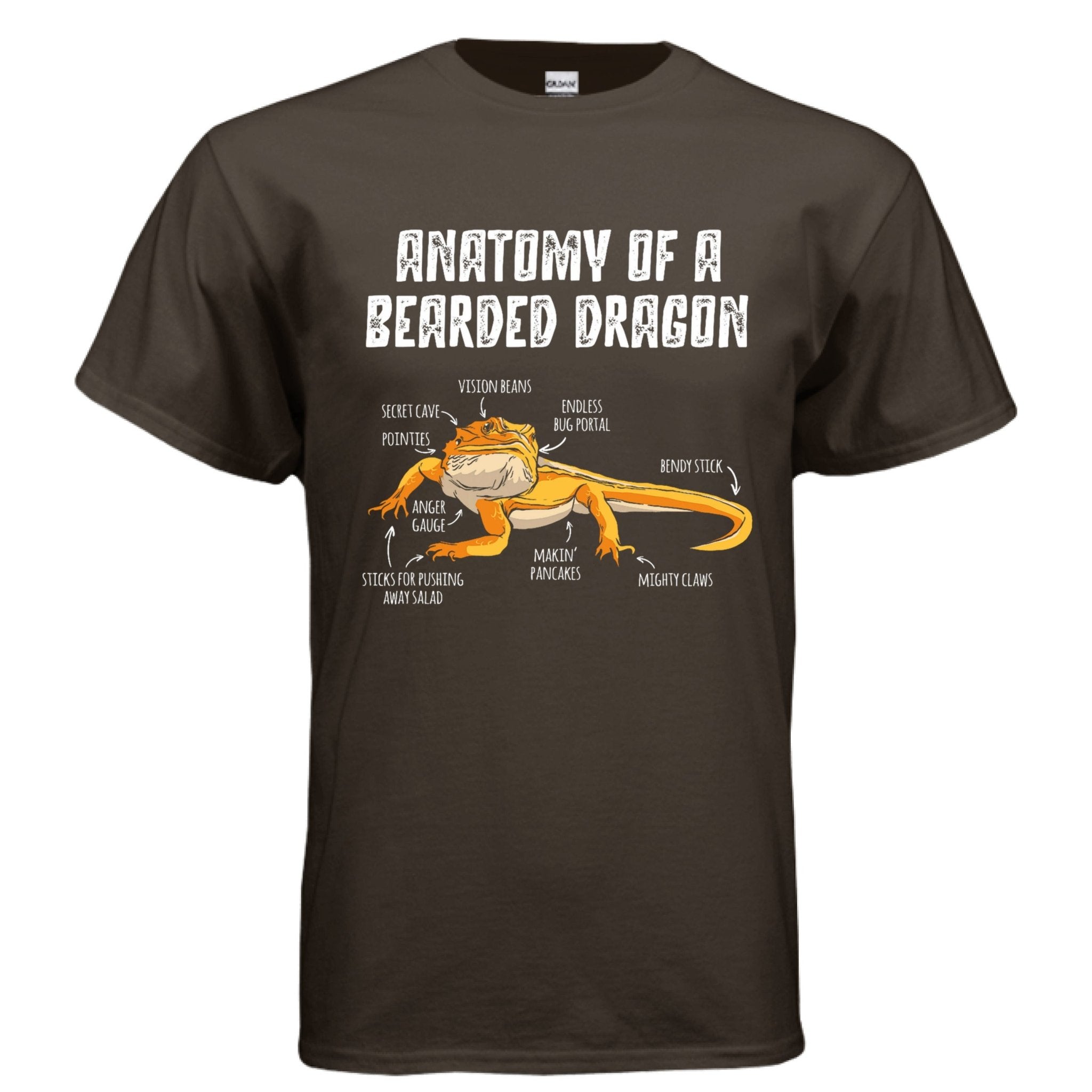 Funny Bearded Dragon Anatomy Adult T-shirt - Red River Exotics