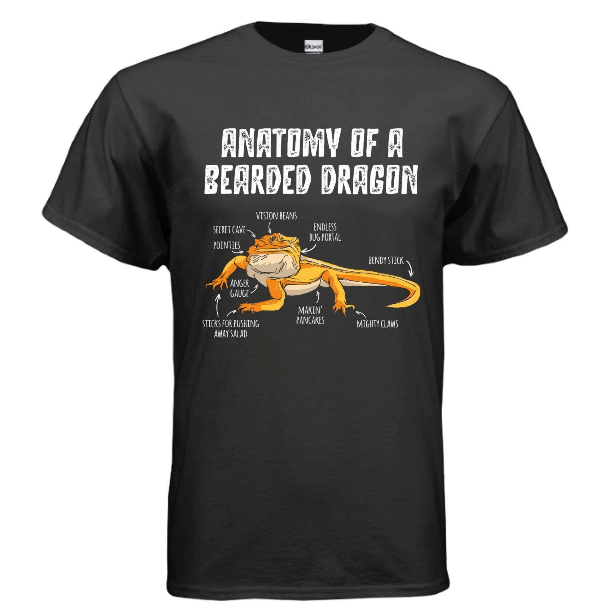 Funny Bearded Dragon Anatomy Adult T-shirt - Red River Exotics