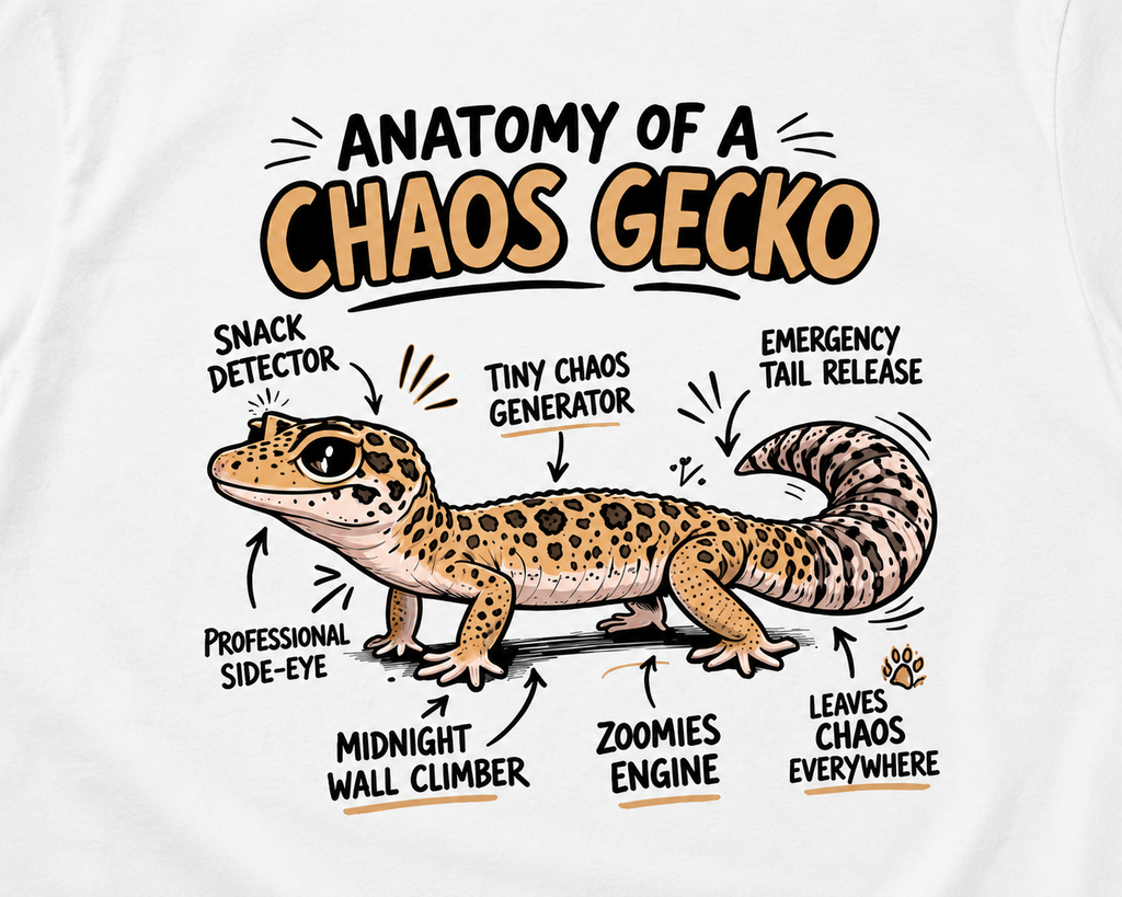 Anatomy of a Chaos Gecko Shirt | Funny Leopard Gecko Lover Graphic Tee