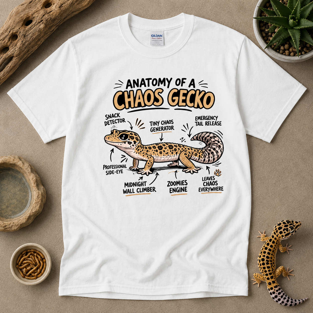 Anatomy of a Chaos Gecko Shirt | Funny Leopard Gecko Lover Graphic Tee