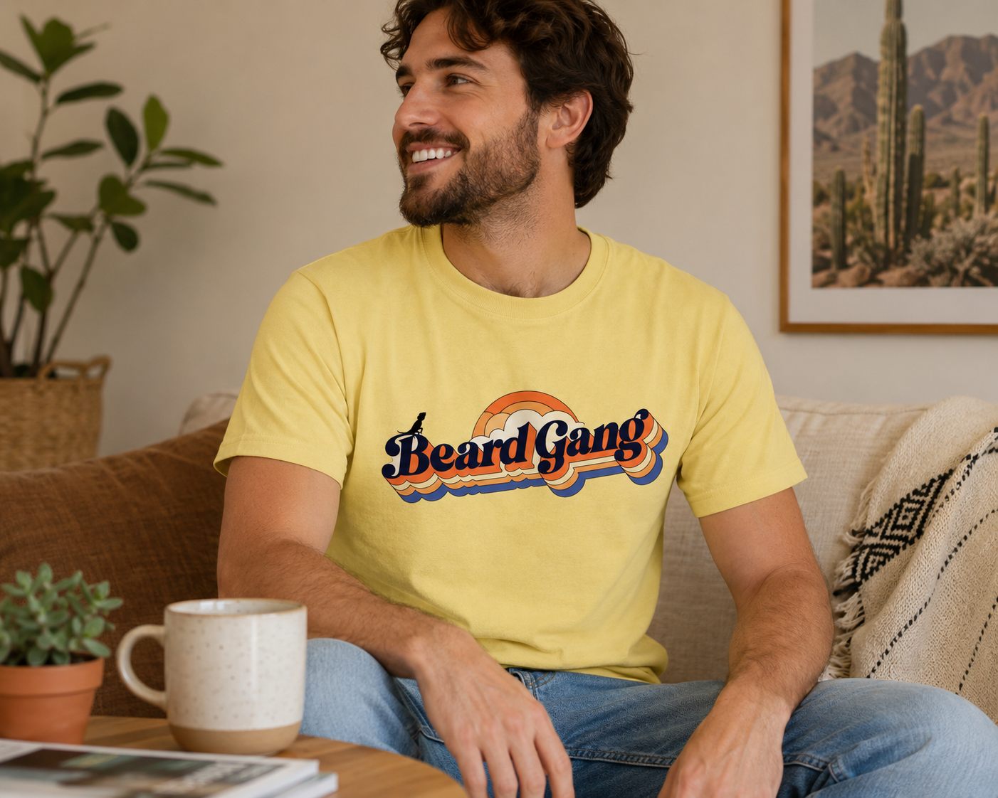 Beard Gang Retro Bearded Dragon T-Shirt | Vintage Reptile Lover Tee