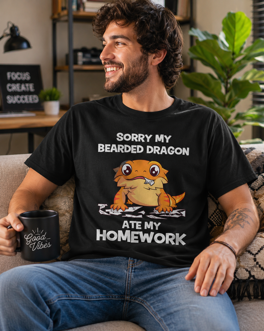 Sorry My Bearded Dragon Ate My Homework Shirt | Funny Beardie Lover Graphic Tee