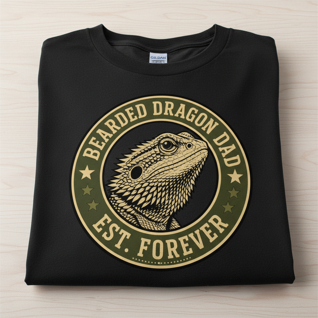 Bearded Dragon Dad EST Forever - Bearded Dragon Tee