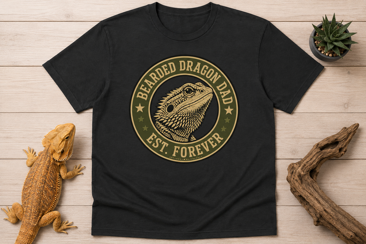 Bearded Dragon Dad EST Forever - Bearded Dragon Tee