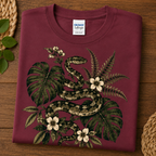 Botanical Snake T-Shirt | Vintage Floral Snake Graphic Tee