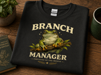 Branch Manager Frog T-Shirt | Funny Tree Frog Employee of the Month Tee