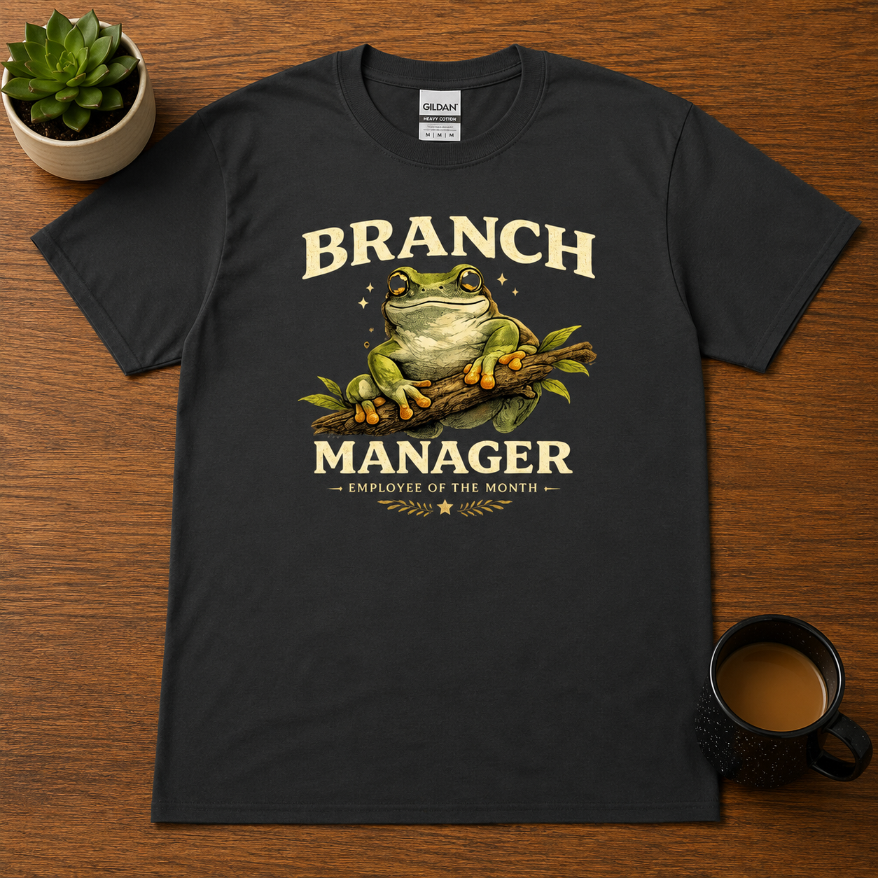 Branch Manager Frog T-Shirt | Funny Tree Frog Employee of the Month Tee
