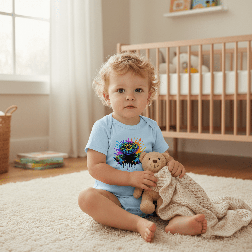 Bright & Fun Infant Rainbow Leopard Gecko Onesie - Red River Exotics LLC