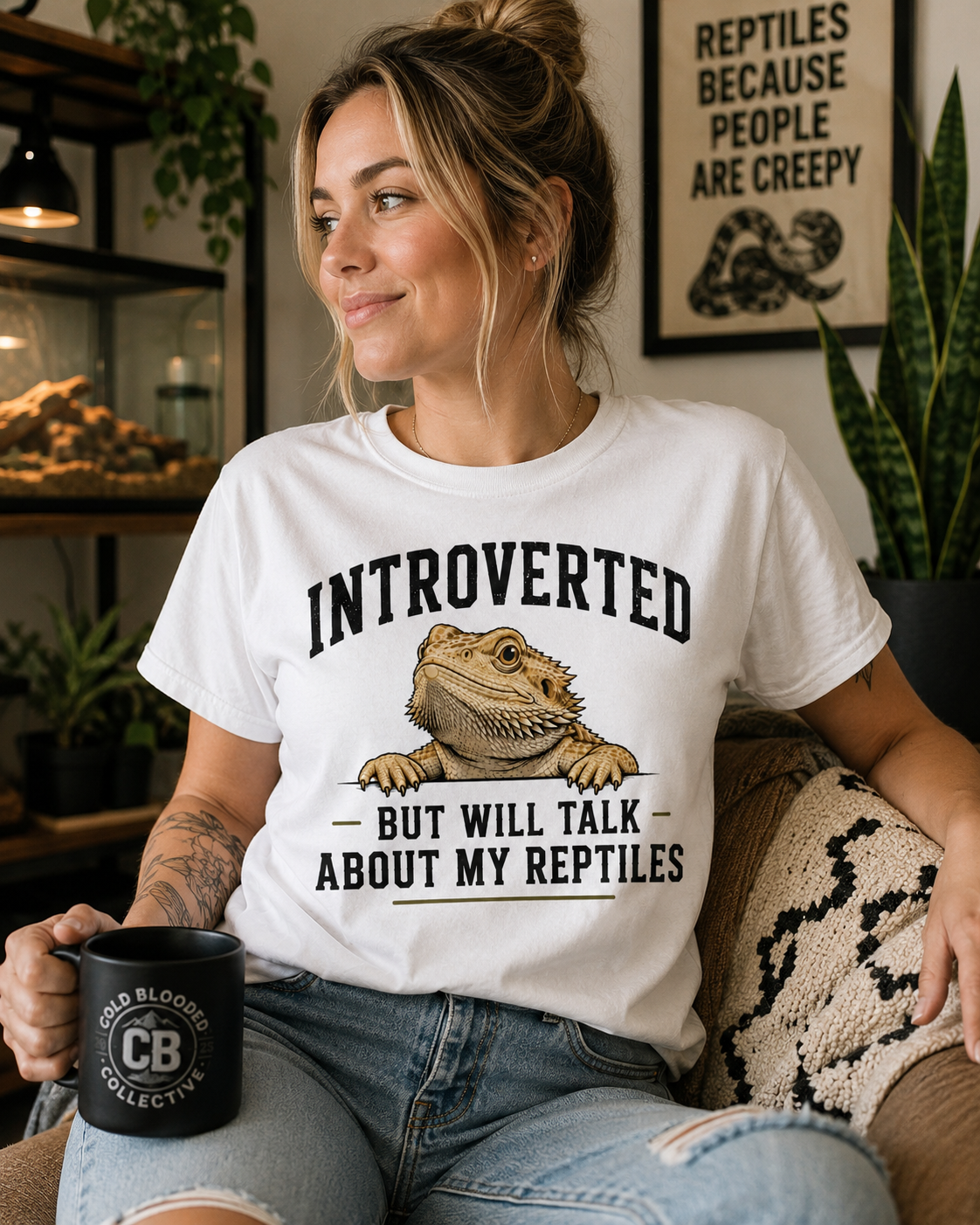 Introverted But Will Talk About My Reptiles | Bearded Dragon T-Shirt