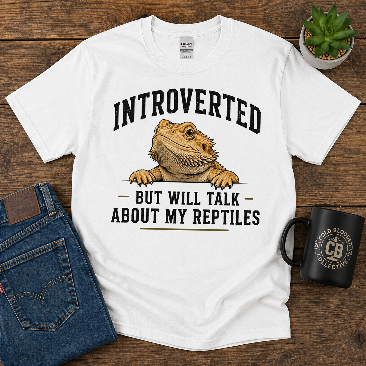 Introverted But Will Talk About My Reptiles | Bearded Dragon T-Shirt