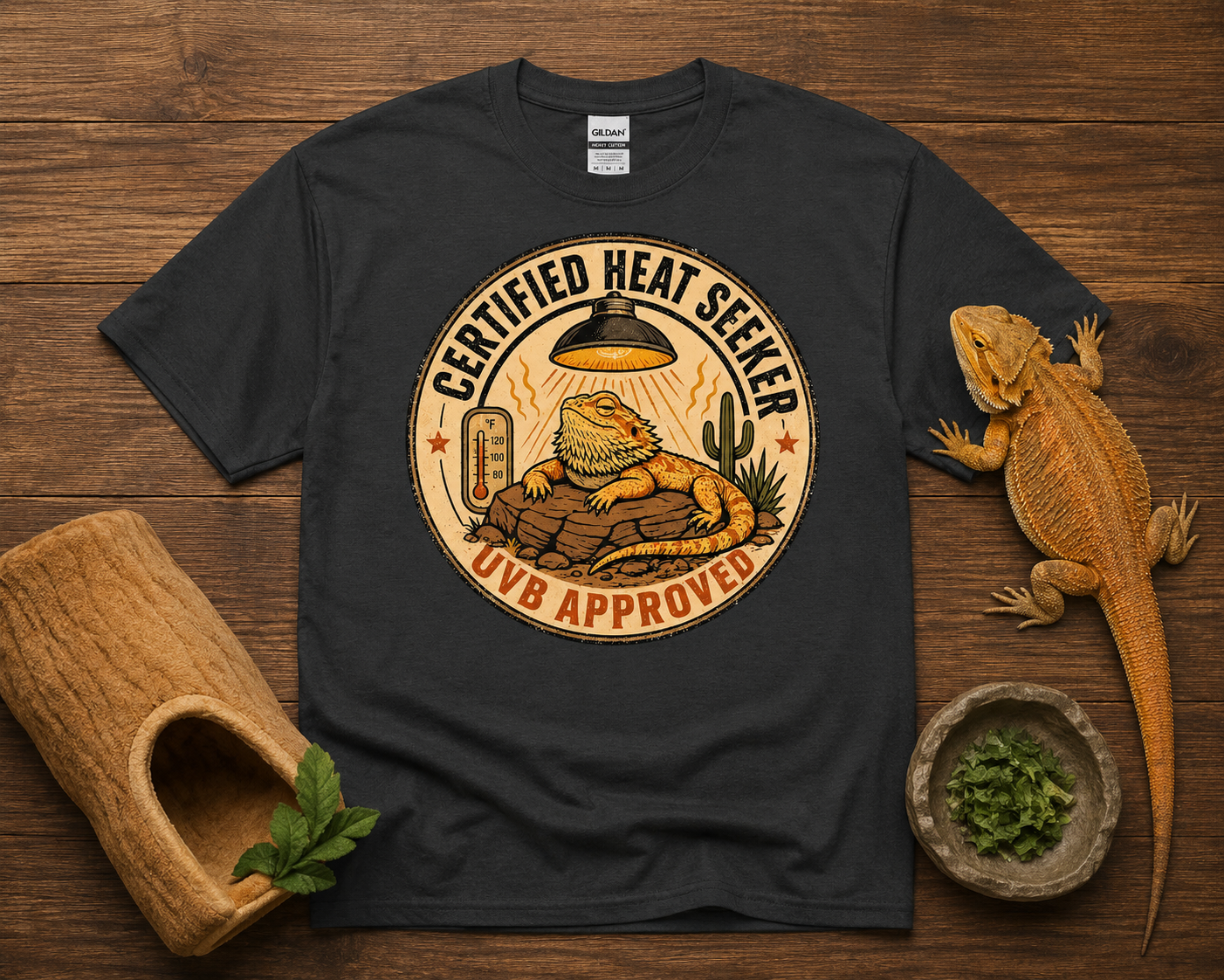 Certified Heat Seeker UVB Approved Bearded Dragon T-Shirt
