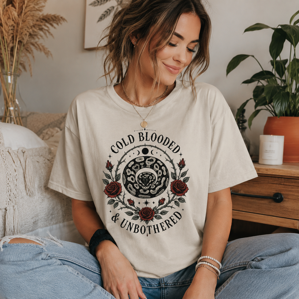 Cold Blooded and Unbothered - Snake Graphic Tee