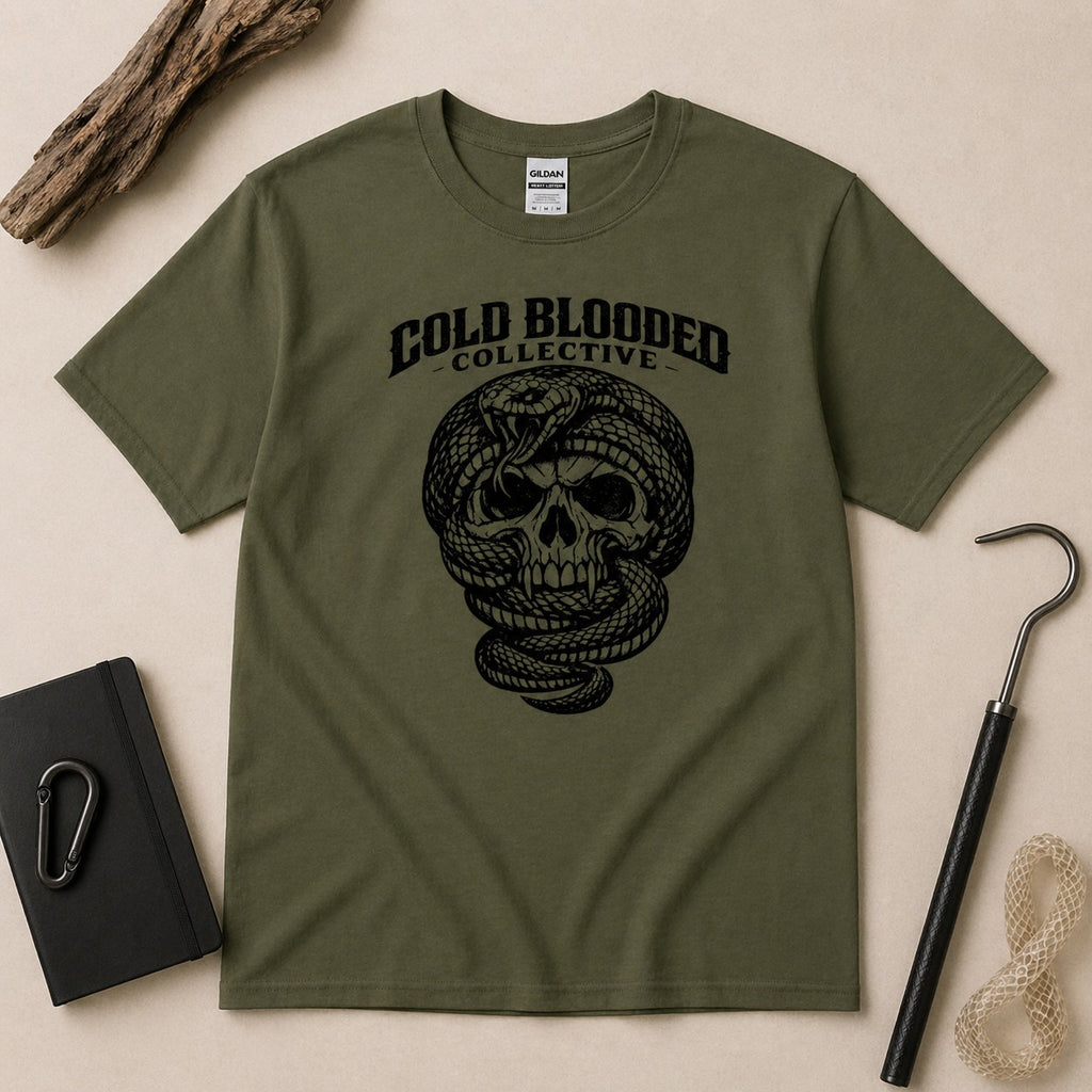 Cold Blooded Collective Snake T-Shirt – Skull Serpent Tee