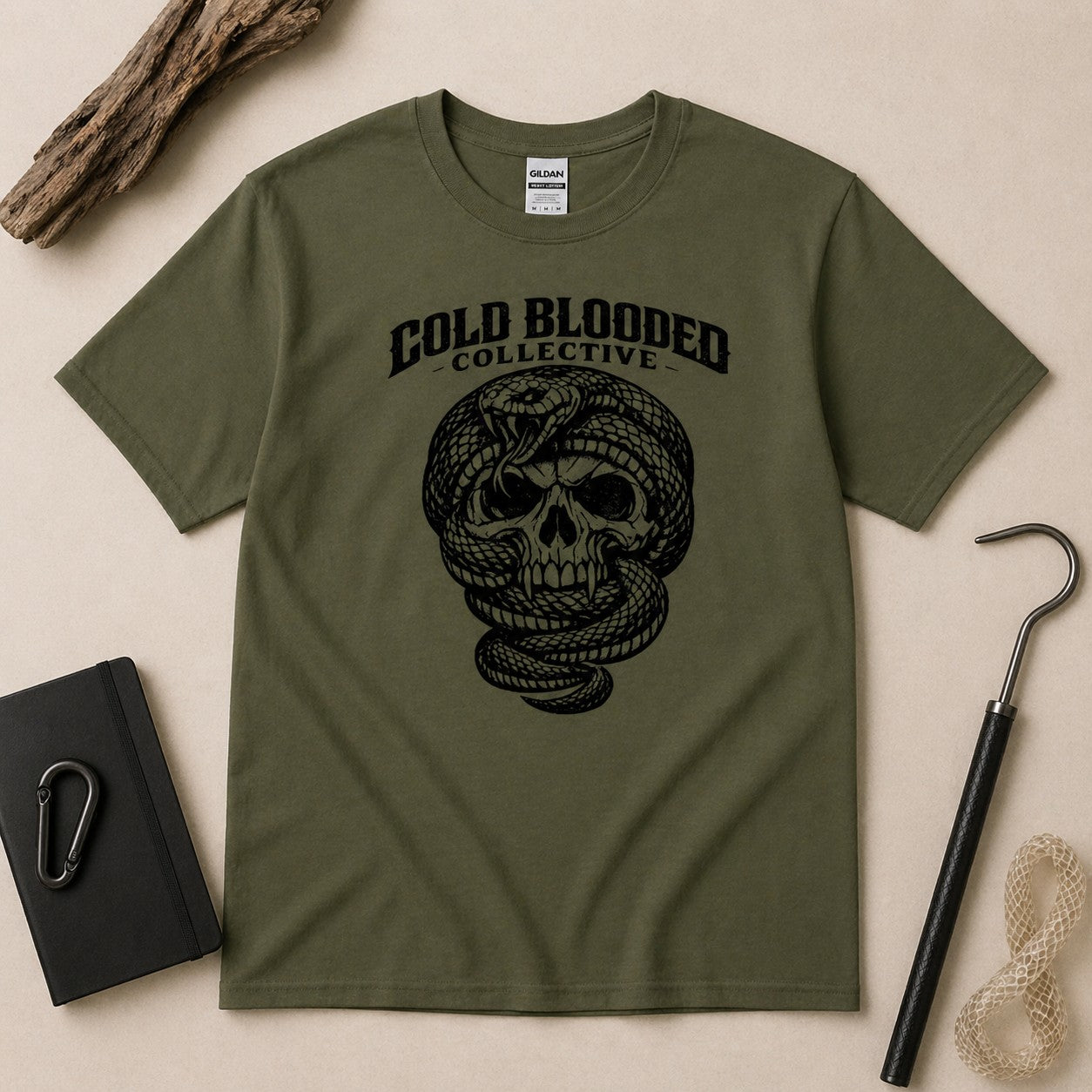 Cold Blooded Collective Snake T-Shirt – Skull Serpent Tee
