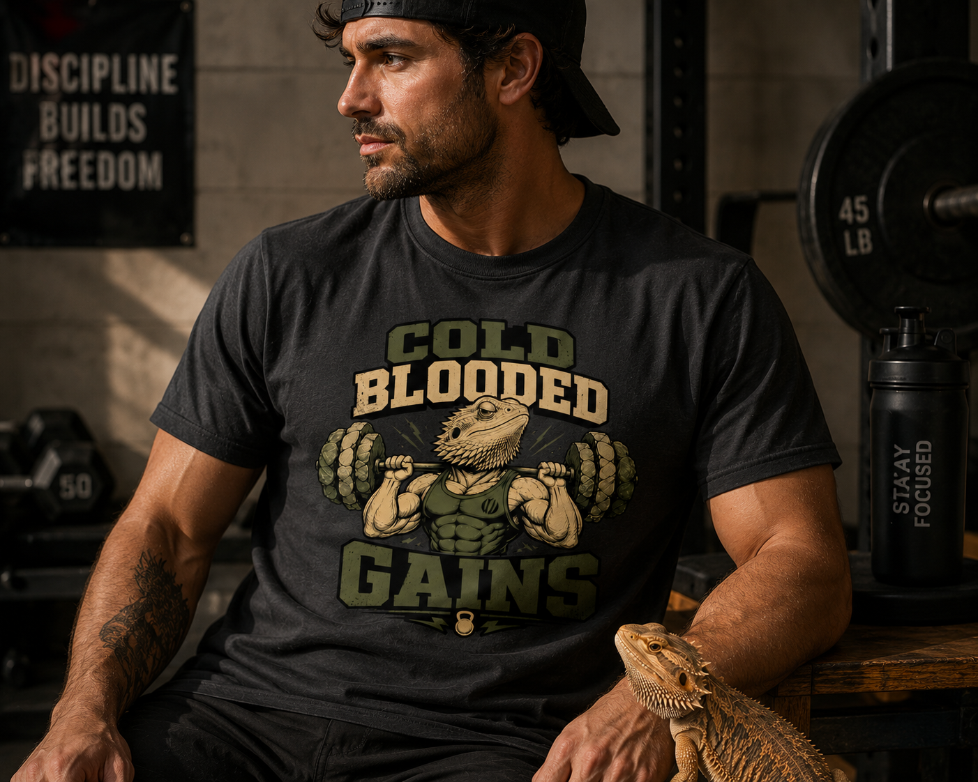 Cold Blooded Gains - Bearded Dragon Gym Tee