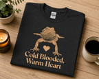 Cold Blooded Warm Heart Shirt | Bearded Dragon Lover Graphic Tee for Reptile Fans
