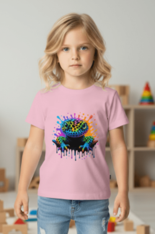 Colorful Toddler Rainbow Leopard Gecko Shirt - Red River Exotics LLC