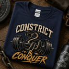 Constrict & Conquer Snake Gym Shirt | Motivational Fitness Reptile Tee