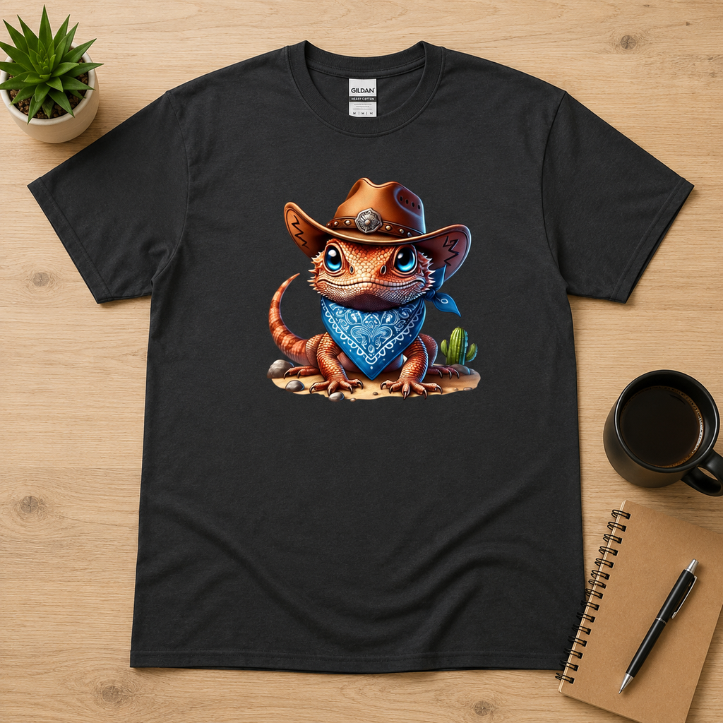 Cowboy Bearded Dragon T-Shirt | Cute Western Beardie Tee | Funny Reptile Lover Shirt