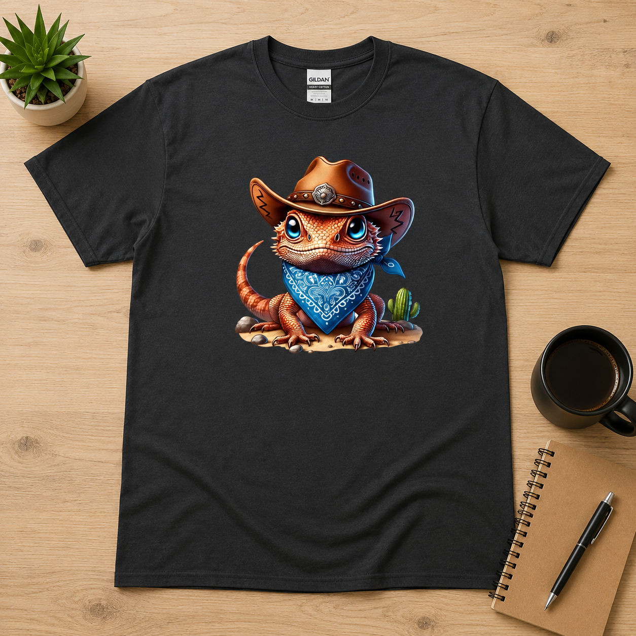 Cowboy Bearded Dragon T-Shirt | Cute Western Beardie Tee | Funny Reptile Lover Shirt