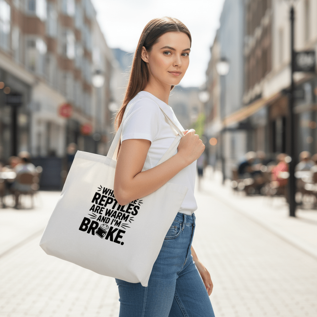 Cute and Practical "Where the Reptiles are Warm" Tote Bag - Red River Exotics LLC