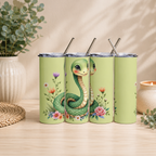 Cute Snake Floral 20oz Stainless Tumbler