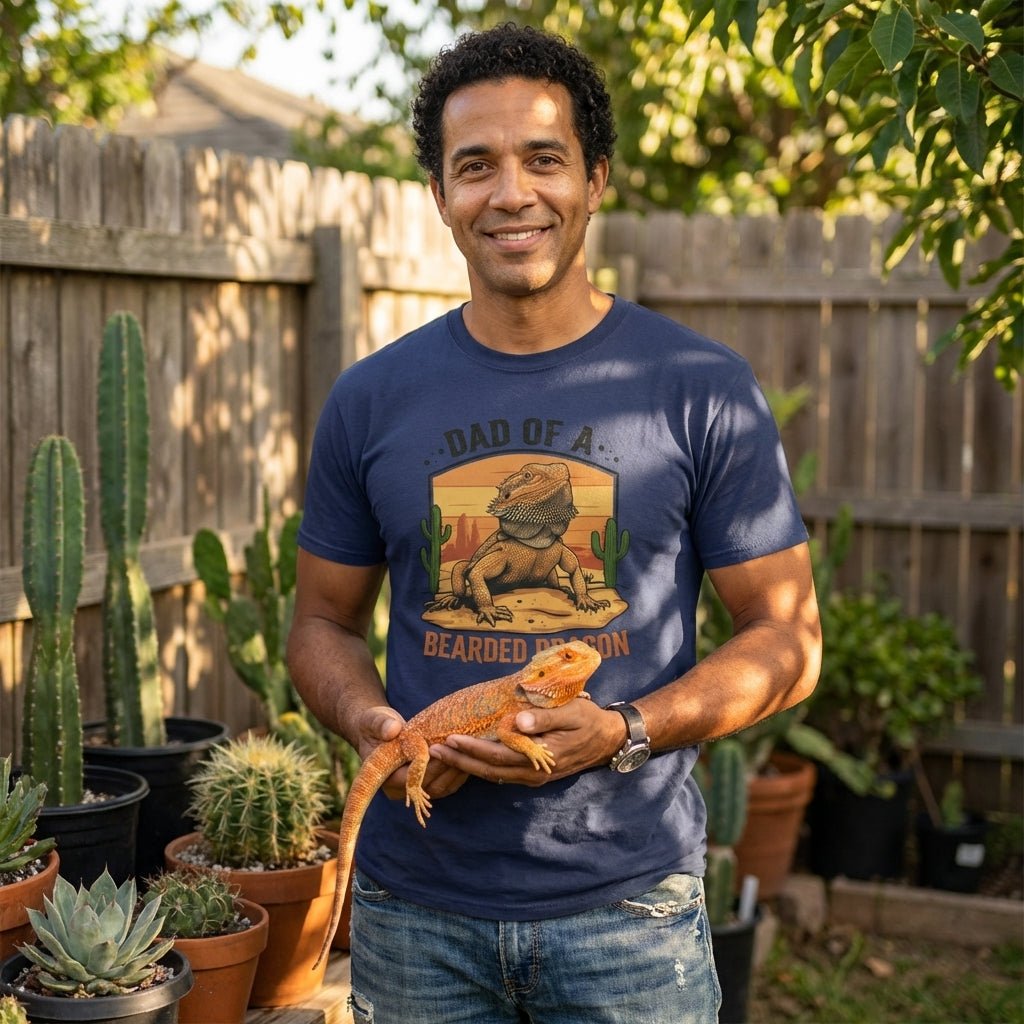 Dragon Dad Tee - Fun T-shirt for Fathers of Bearded Dragons - Red River Exotics