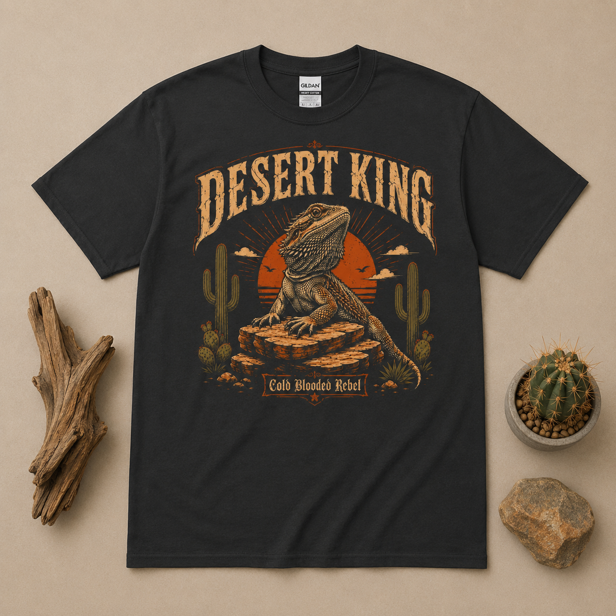 Desert King Cold Blooded Rebel - Bearded Dragon Tee