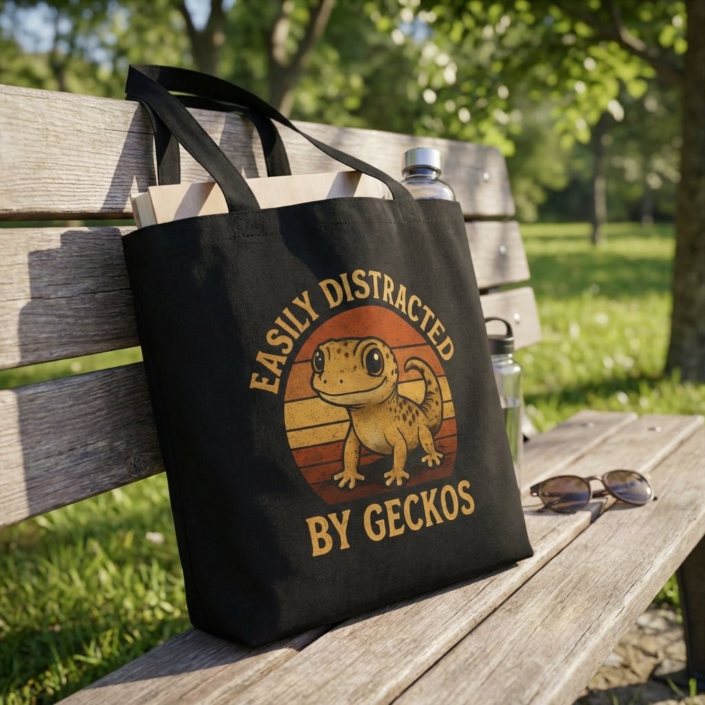 Cute Canvas Bag: Distracted By Geckos - Fun and Functional Tote! - Red River Exotics
