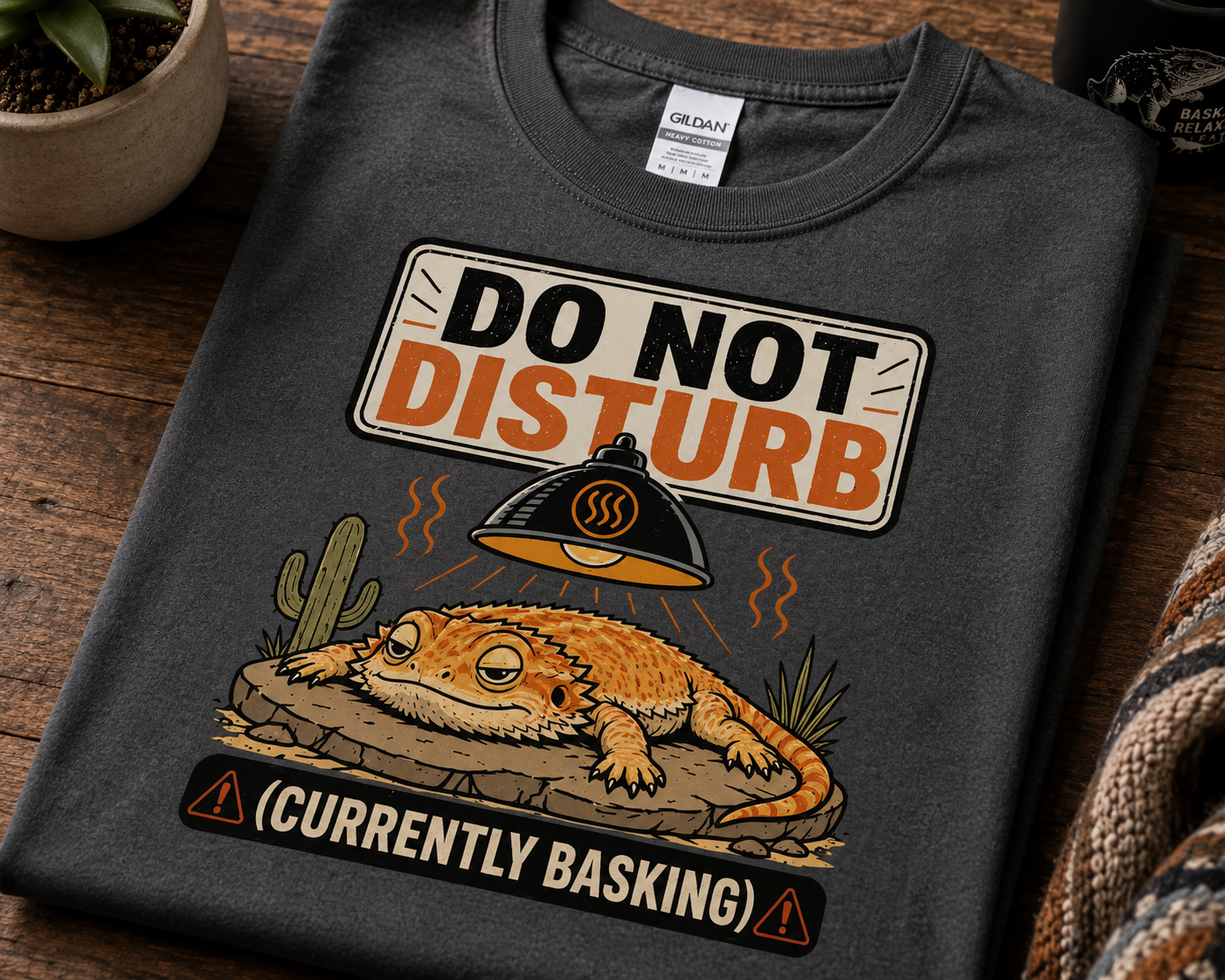 Do Not Disturb Currently Basking Bearded Dragon T-Shirt
