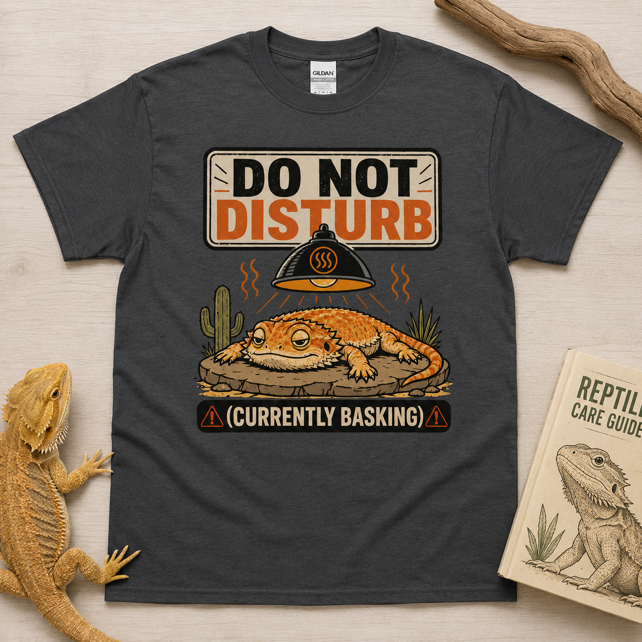 Do Not Disturb Currently Basking Bearded Dragon T-Shirt