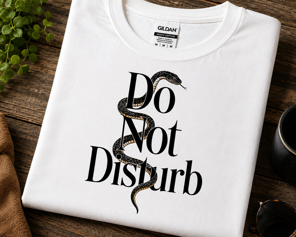 Silent Warning Snake T-Shirt | Minimalist Do Not Disturb Reptile Tee