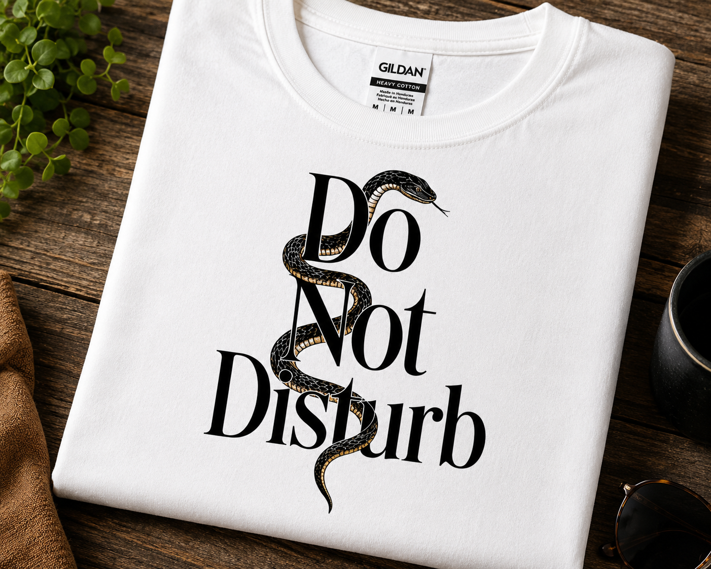 Silent Warning Snake T-Shirt | Minimalist Do Not Disturb Reptile Tee