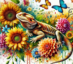 Bearded Dragon Sunflower Stainless Steel Tumbler – 20oz Insulated Travel Cup
