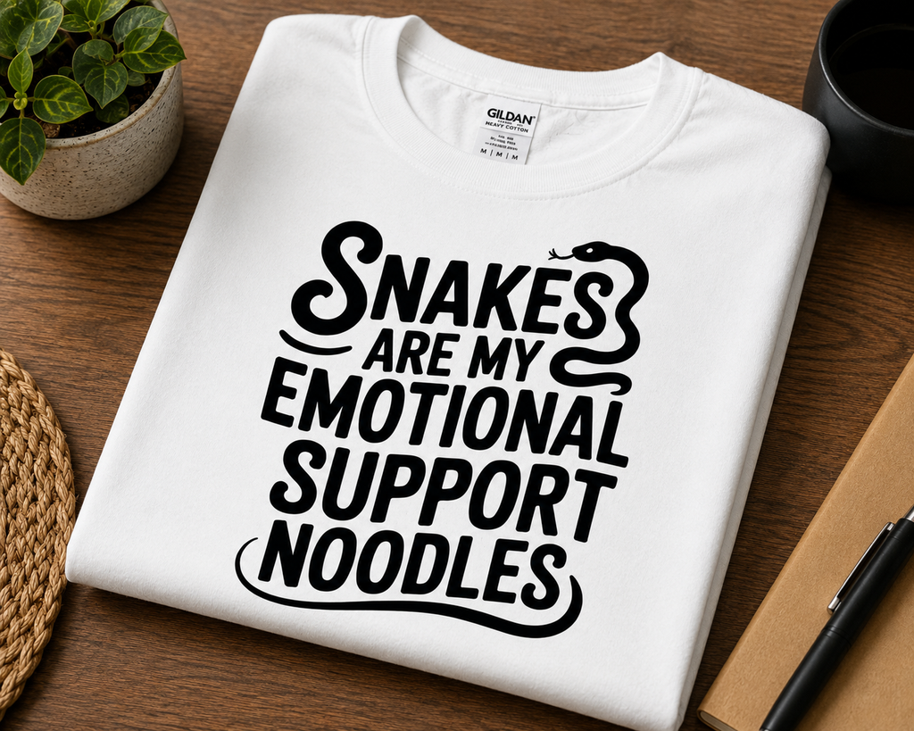 Snakes Are My Emotional Support Noodles Shirt | Funny Snake Lover Tee